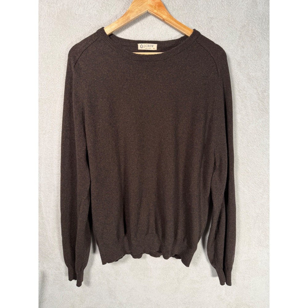 J.Crew Mens XL Chocolate Brown Cotton Cashmere Crewneck Sweater